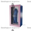 HITSENS 1 - Dildo de Silicona de Doble Densidad (Azul Eléctrico)